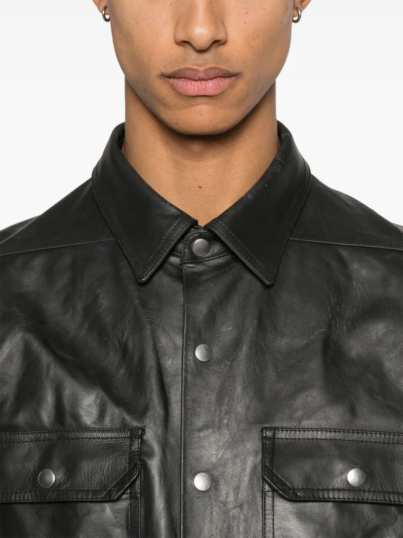 RICK OWENS - Men Leather Outershirt