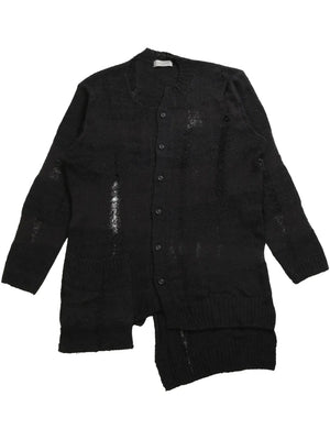 YOHJI YAMAMOTO POUR HOMME - Men Distressed Oversized Cardigan