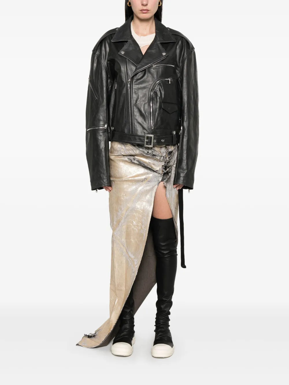 RICK OWENS - Women Cropped Jumbo Bauhaus Stooges Jacket