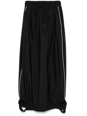 Black midi skirt, front view