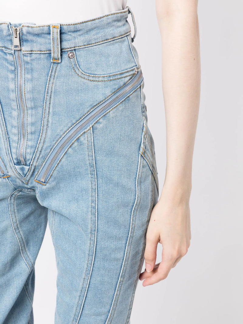MUGLER Women Denim Stretch Spiral Jeans