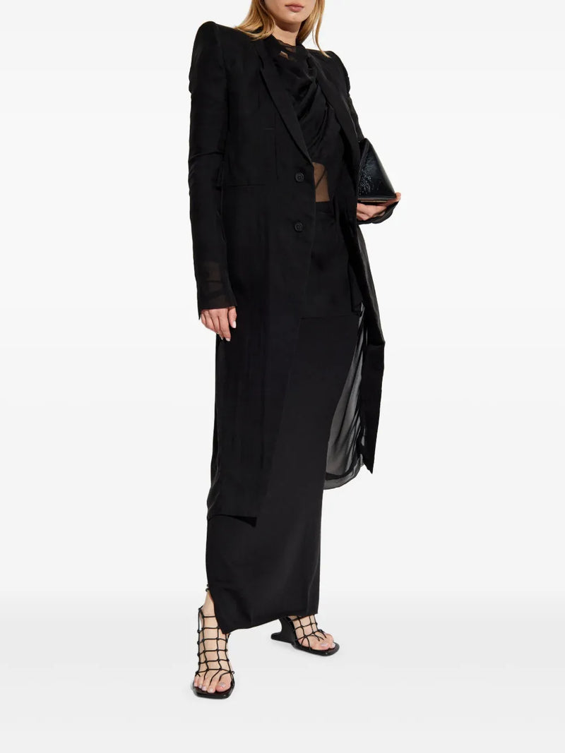 Black coat,full body view