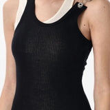 Close up of black dresses,showing texture of the cotton fabric.