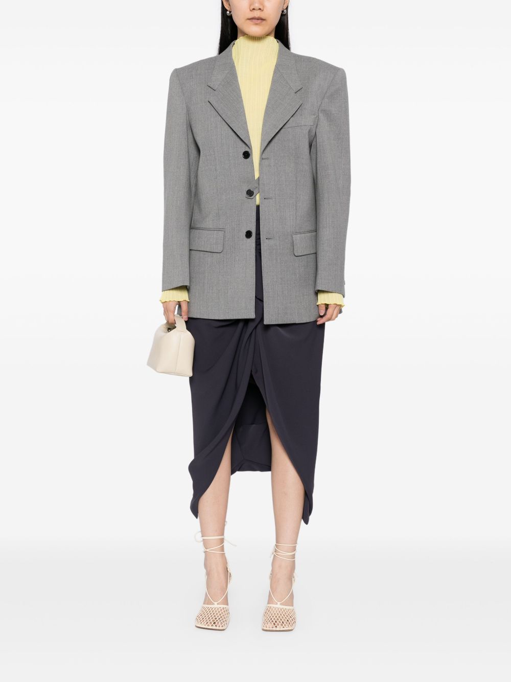 Grey jacket, full body view