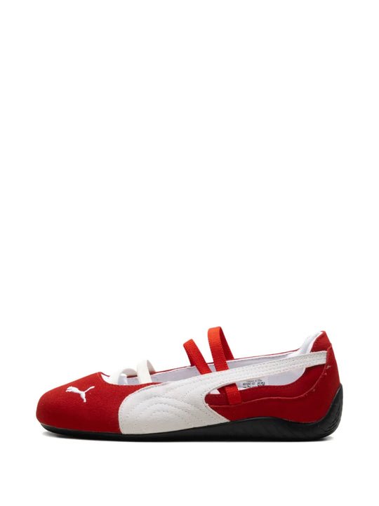 Red sneakers, front view