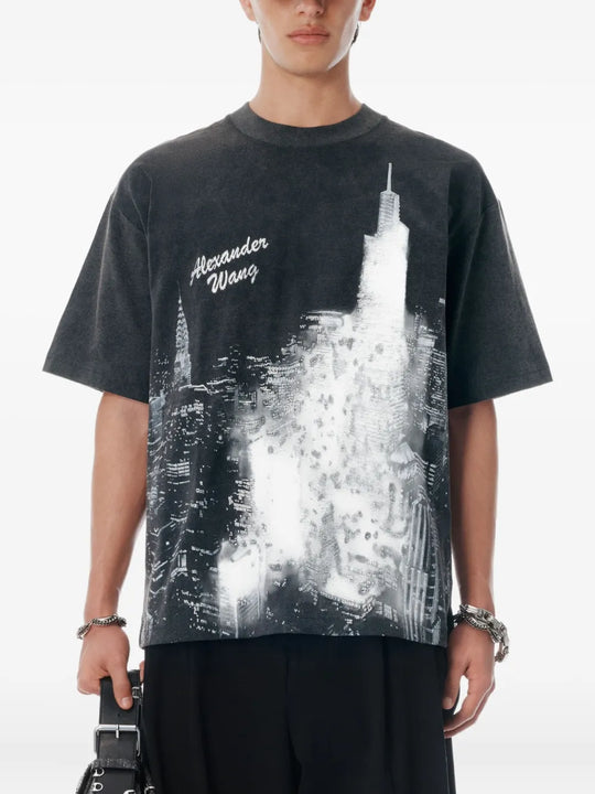 ALEXANDER WANG - Unisex Allover Hotfix Graphic Short Sleeve ALEXANDER WANG - Unisex Allover Hotfix Graphic Short Sleeve