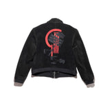 Black jackets, back view