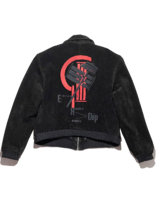 Black jackets, back view