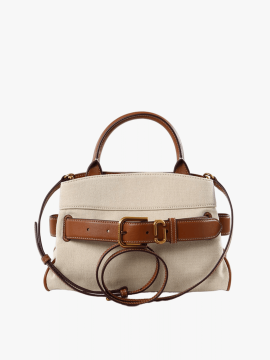 Tan bag, front view