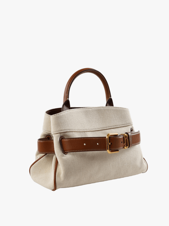 Tan bag, front view