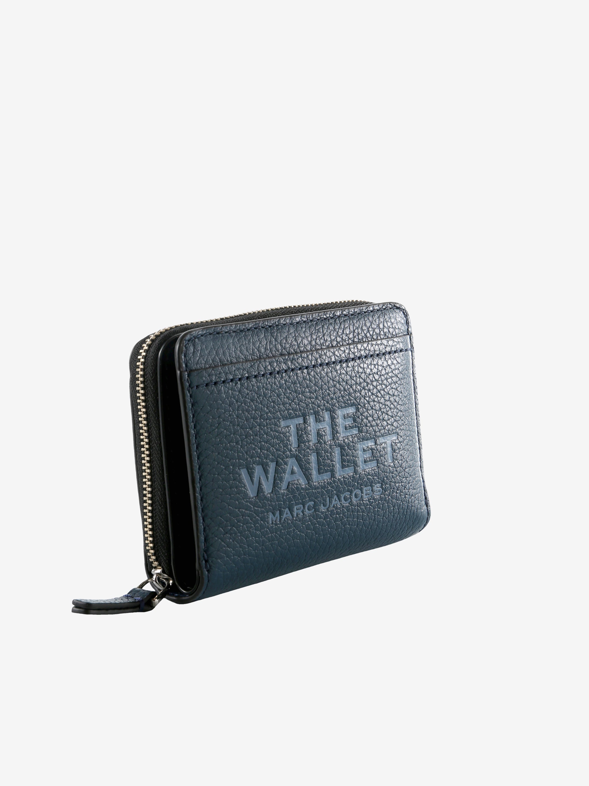 Navy wallet, side view