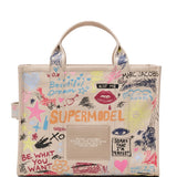 MARC JACOBS - Women Punk Scribble Canvas Medium Tote Bag