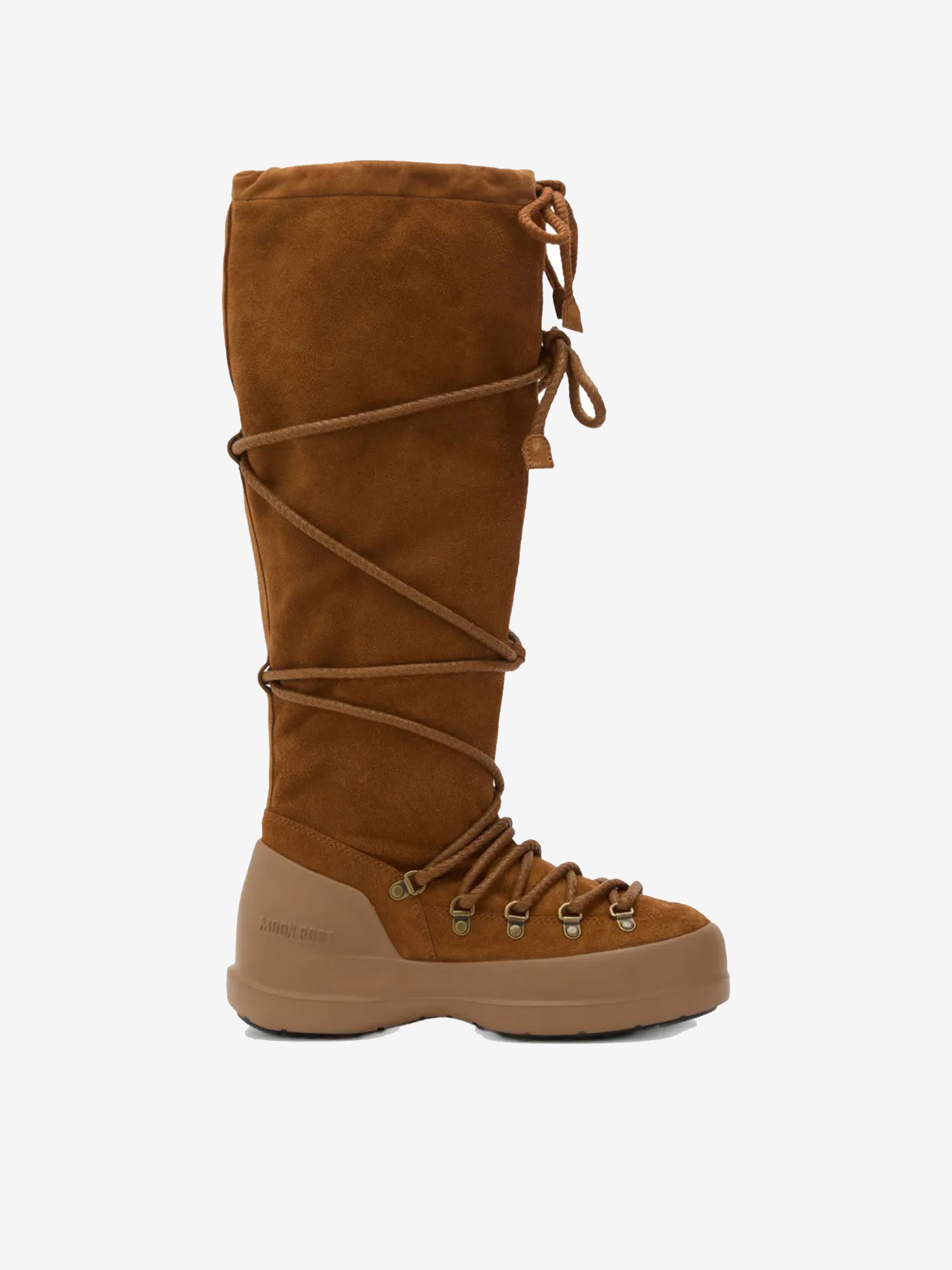 Brown boots, side view