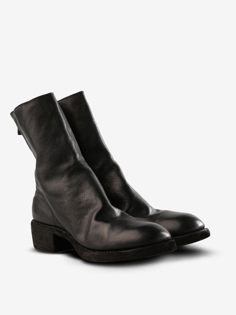 GUIDI - Men Thick Sole Leather Back Zip Mid Boots