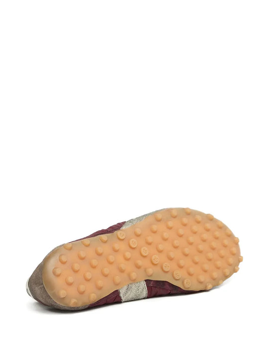 Red sneakers, bottom view