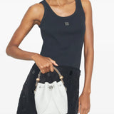 Grey bag worn by a person, showing the bag's fit