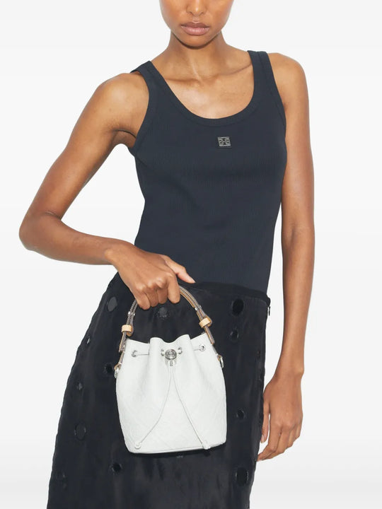 Grey bag worn by a person, showing the bag's fit