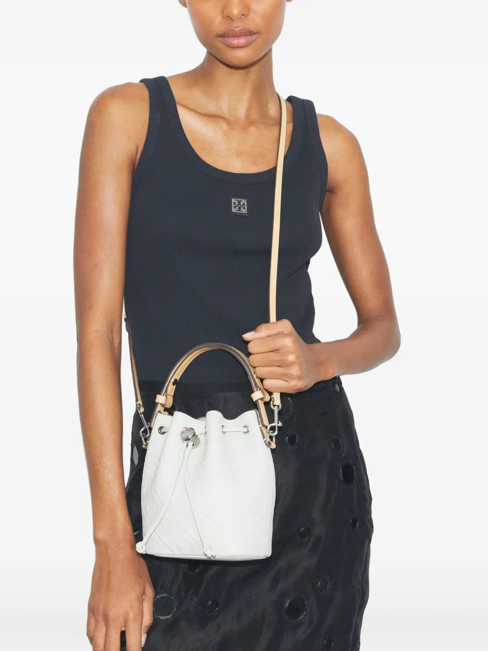 Grey bag worn by a person, showing the bag's fit