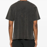 Black shirt, back view