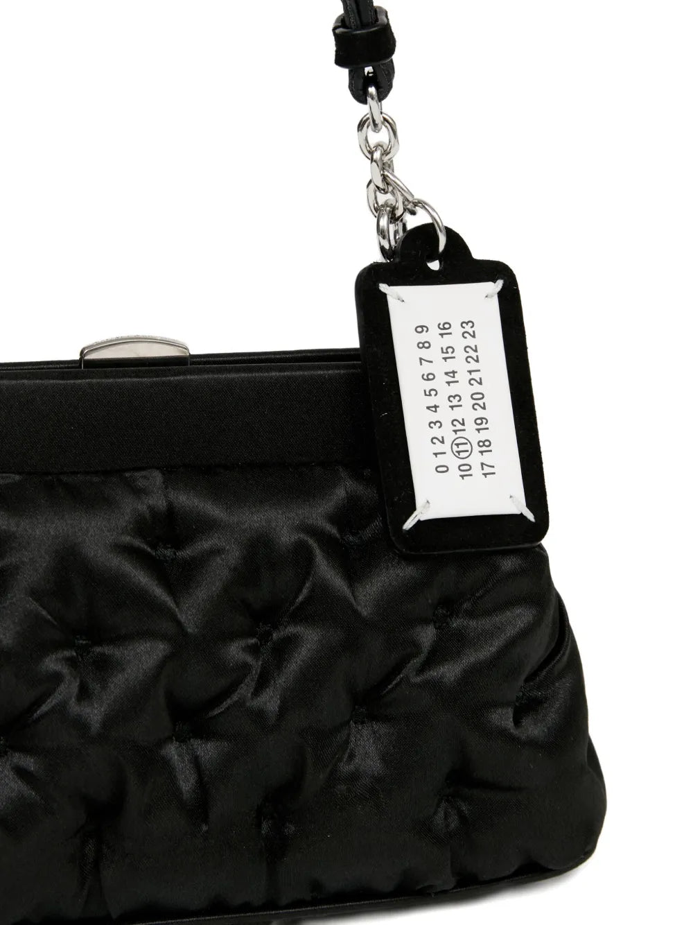 Close up of the black bag, showing texture of the polyamide fabric