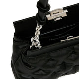 Close up of the black bag, showing texture of the polyamide fabric