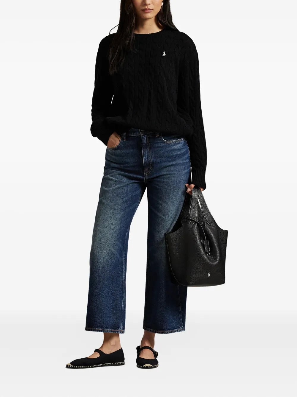 Black sweater, full body view