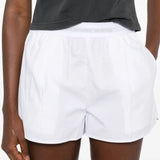 Close up of white short,showing texture of the cotton fabric.