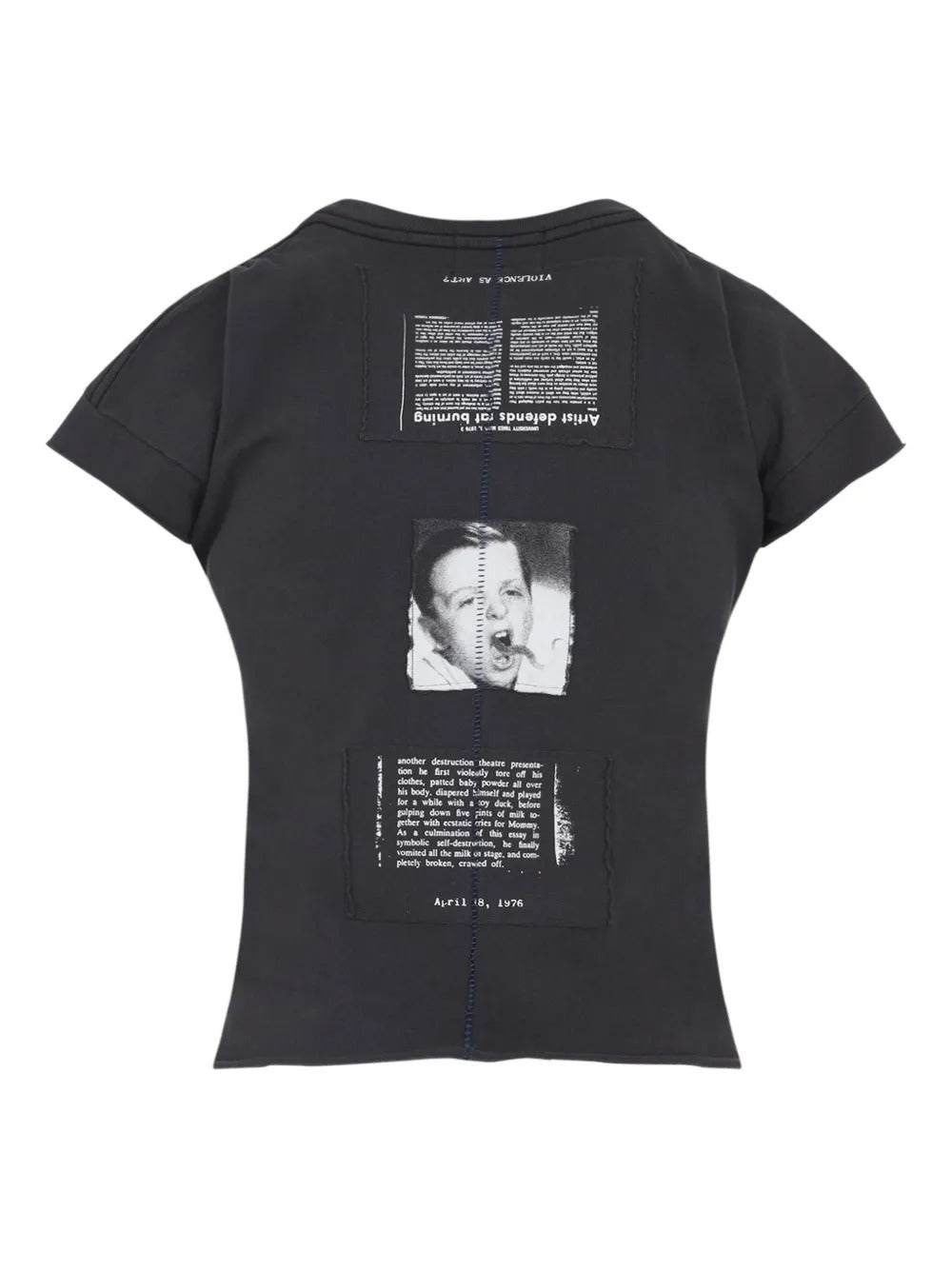 Black T-shirt, back view