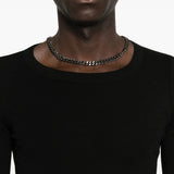 Close up of the black top, showing texture of the cotton fabric