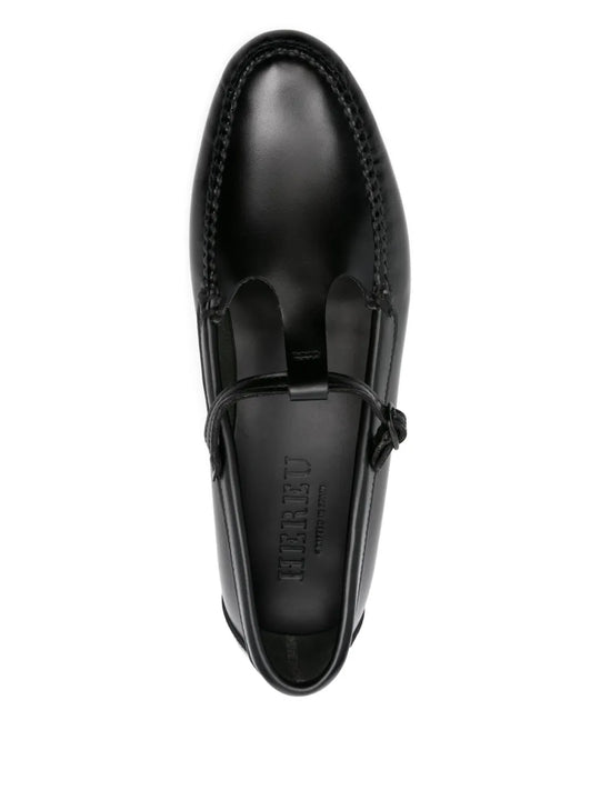 Black loafer, top view