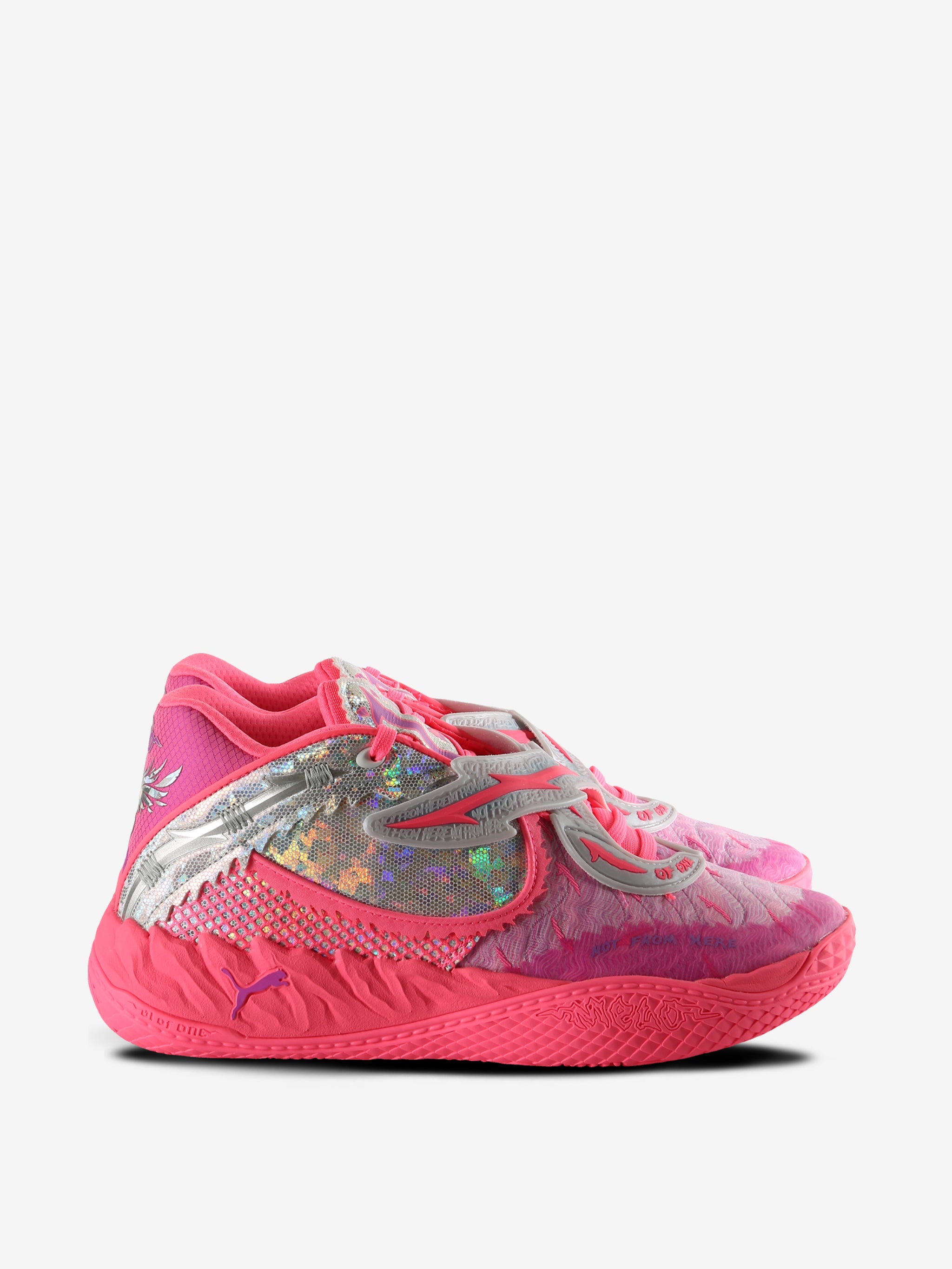 Pink sneakers, front view