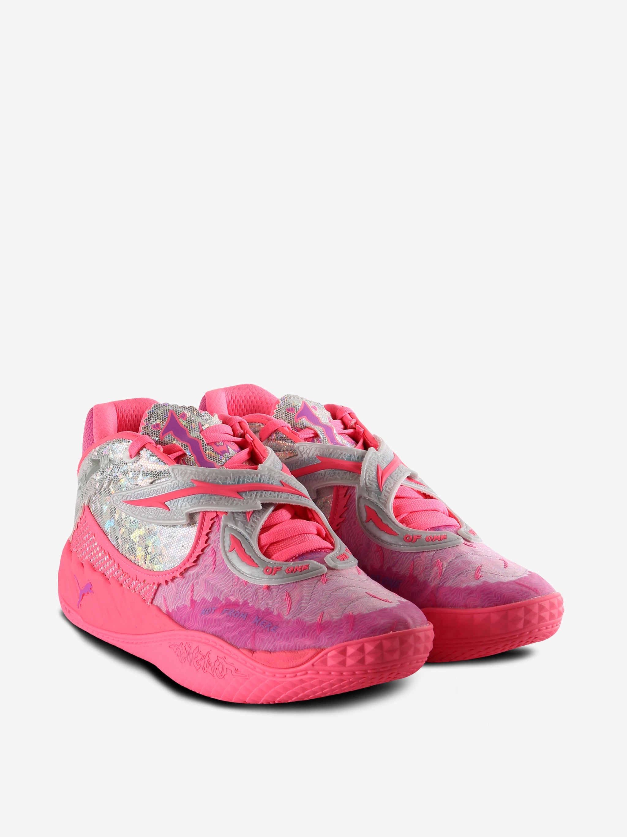 Pink sneakers, side view