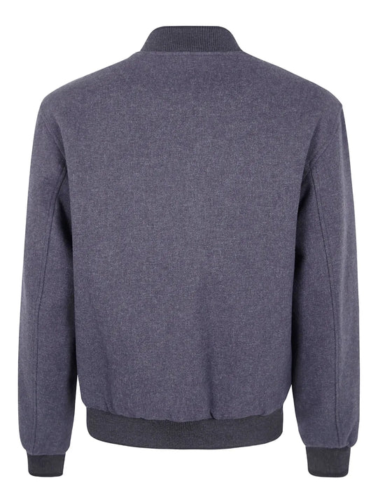 Gray jacket, back view