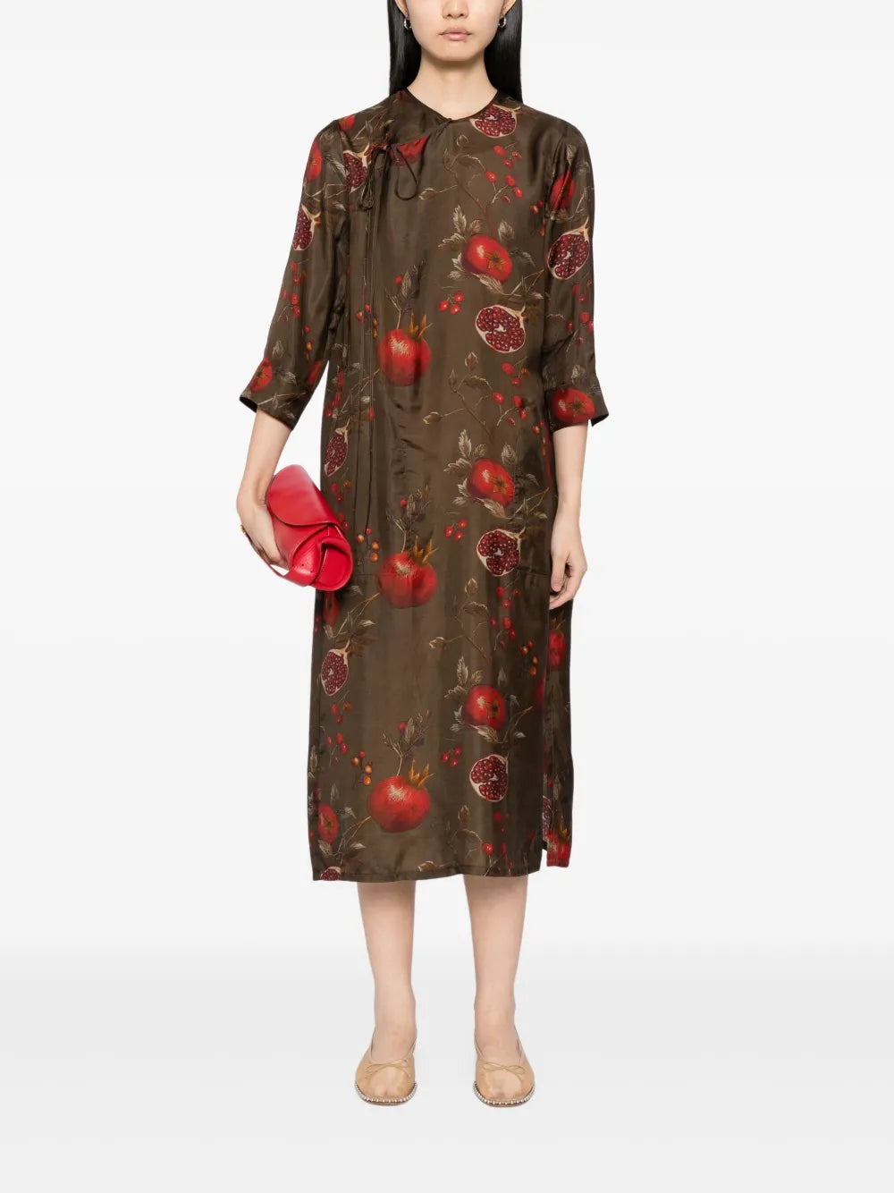 Brown dress, full body view