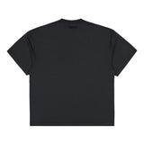 Black shirt, back view