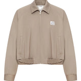 Tan jacket, front view