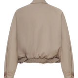 Tan jacket, back view