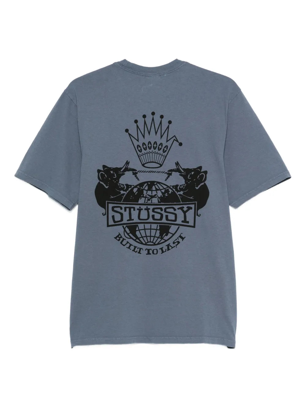 Navy t-shirt, back view