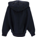 Navy coat, back view