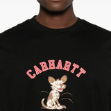 Close up of black t-shirts, showing texture of the cotton fabric