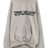 grey hoodie, front view