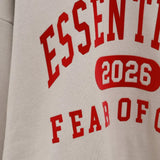 Close up of grey hoodie, showing texture of the Cotton fabric