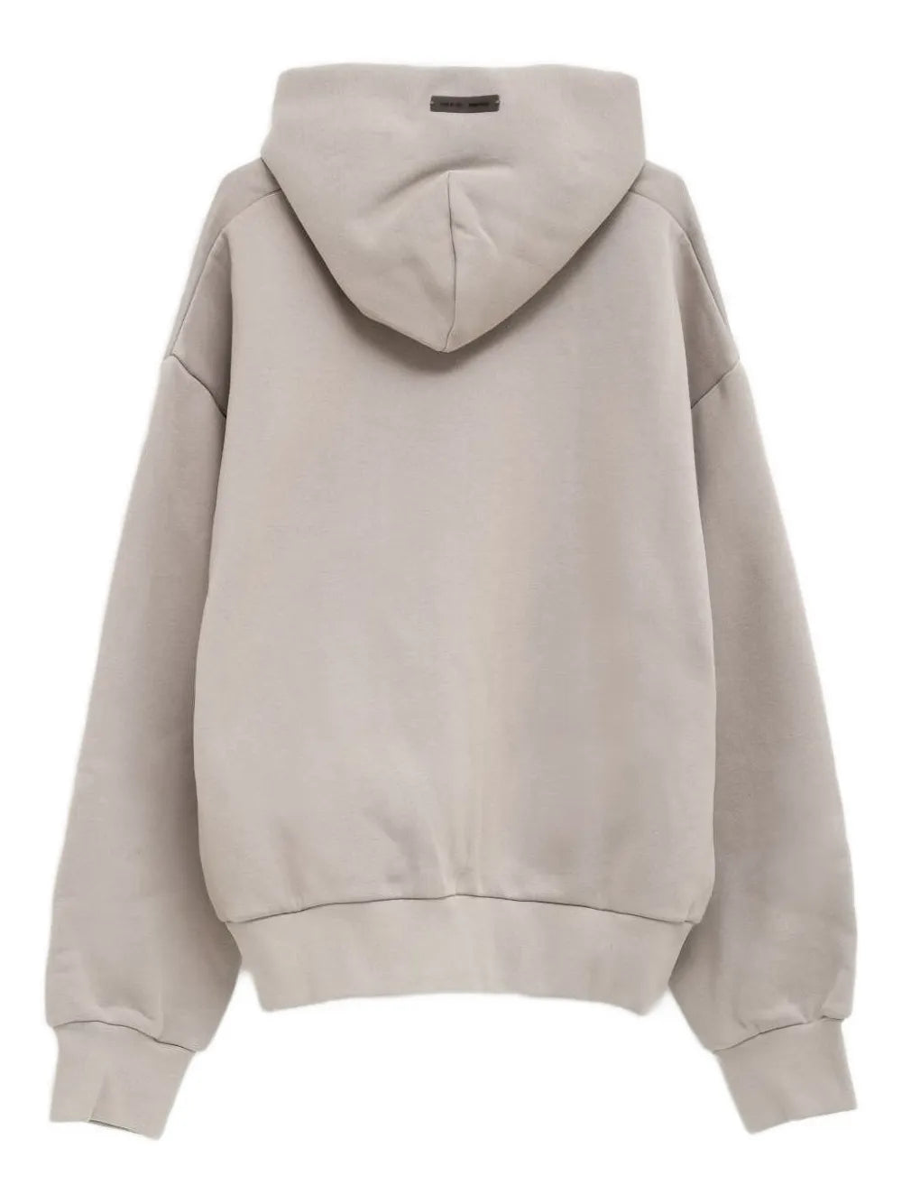 grey hoodie, back view