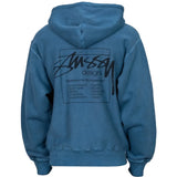 Blue sweats-hoodies, back view