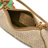 Close up of tan bag, showing texture of the Polyethylene fabric