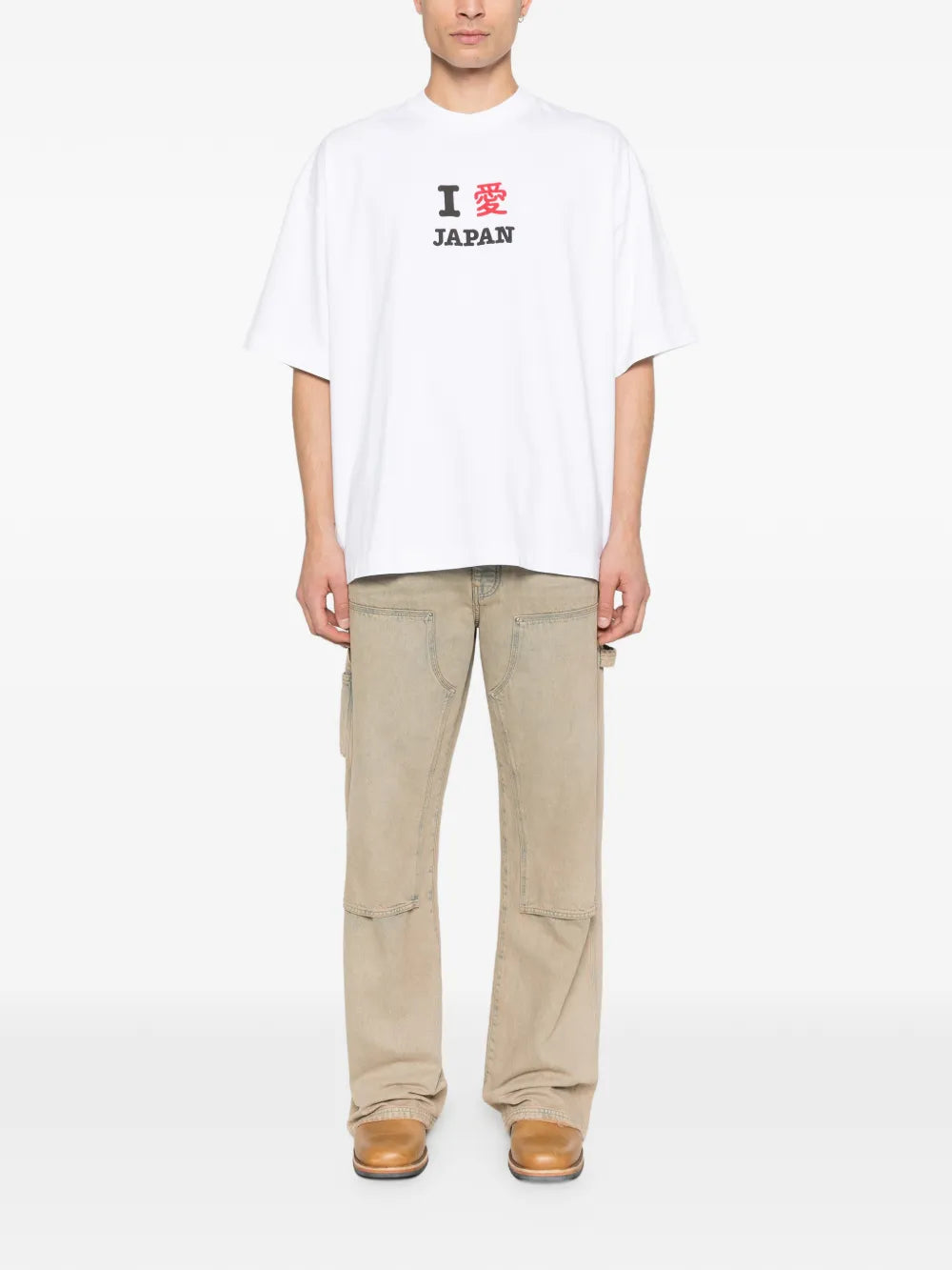 white t-shirt, full body view