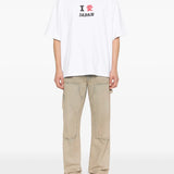 white t-shirt, full body view