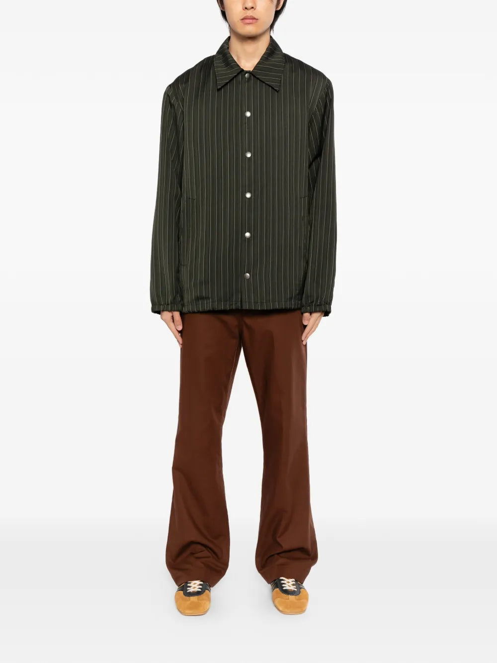 Green jackets-coats, full body view