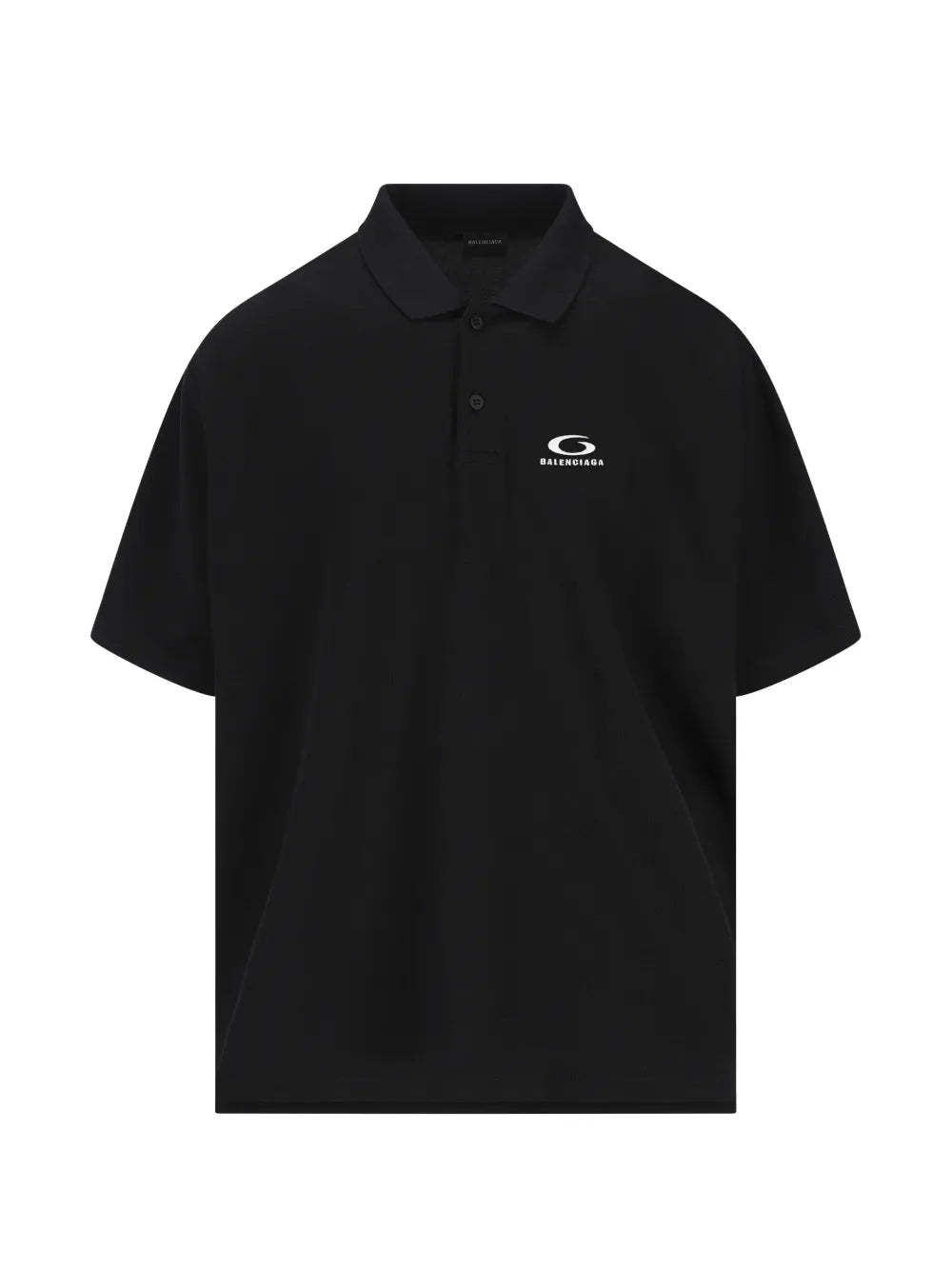 Black polo shirt,front view
