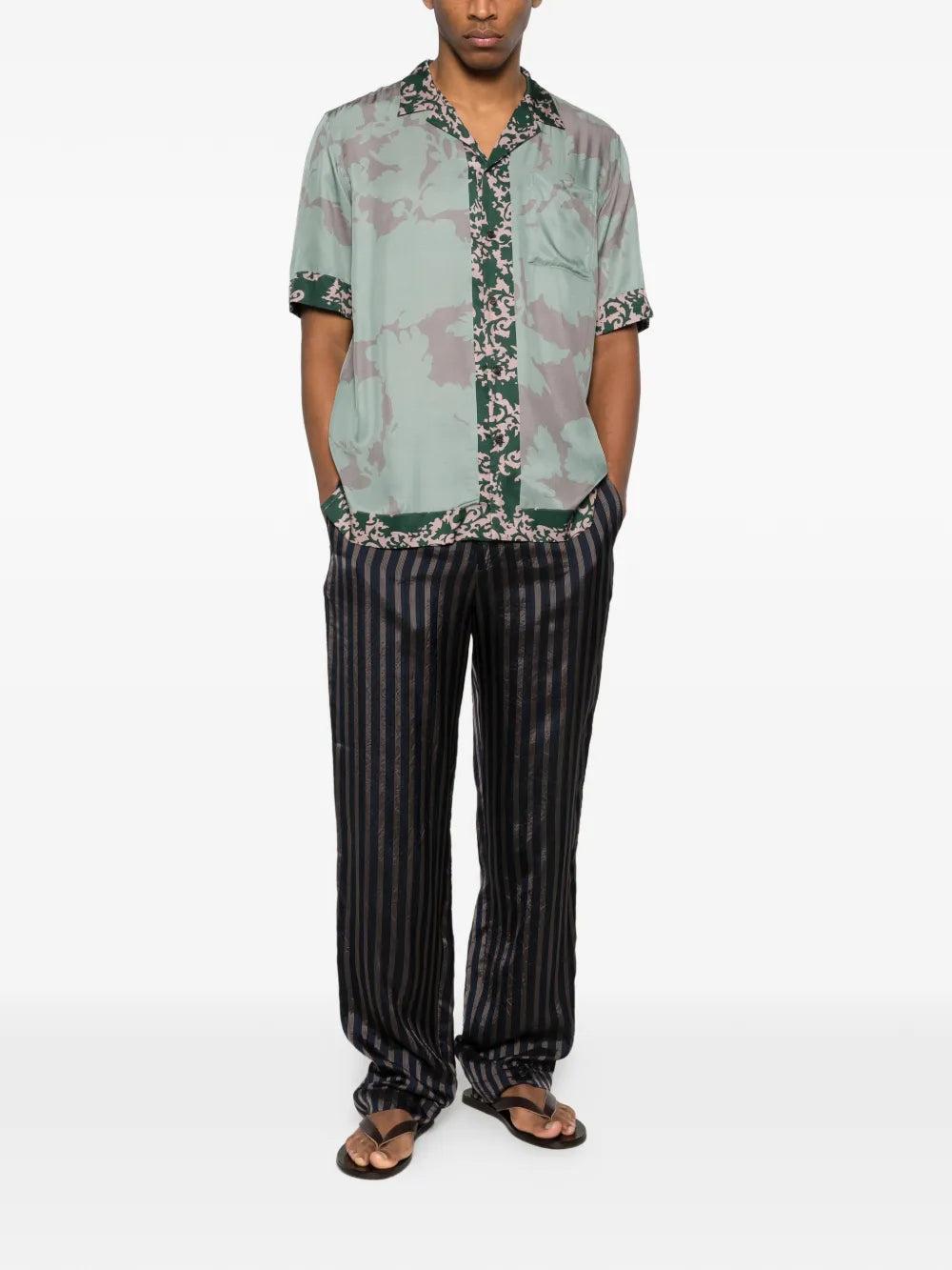 DRIES VAN NOTEN - Men Archive Floral Placed Border Print Shirt DRIES VAN NOTEN - Men Archive Floral Placed Border Print Shirt